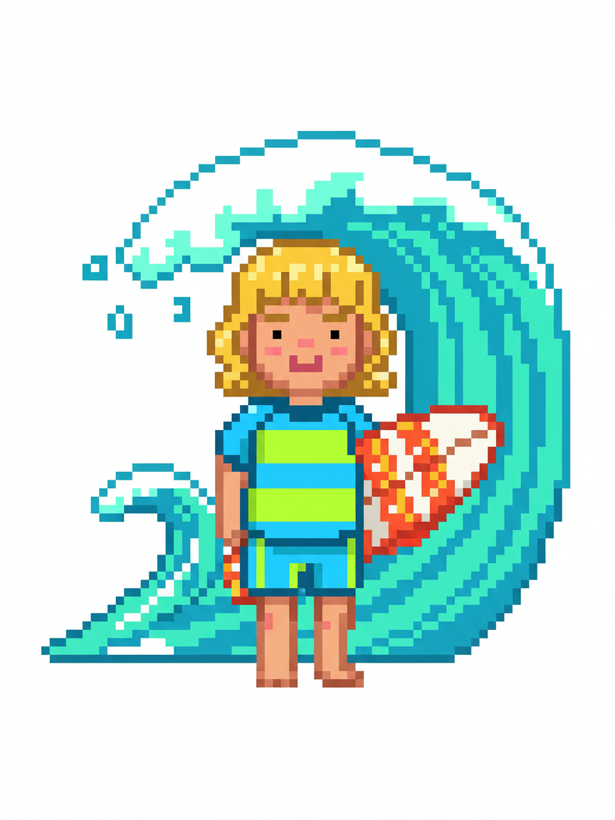 Julia the Wave Rider - Pixel Art