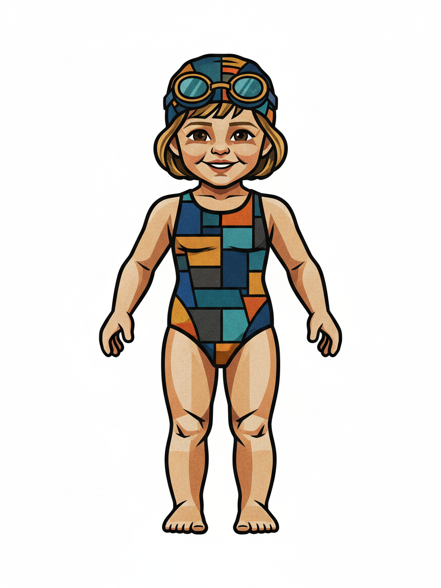 Julia the Water Wonder - Cubist Painting