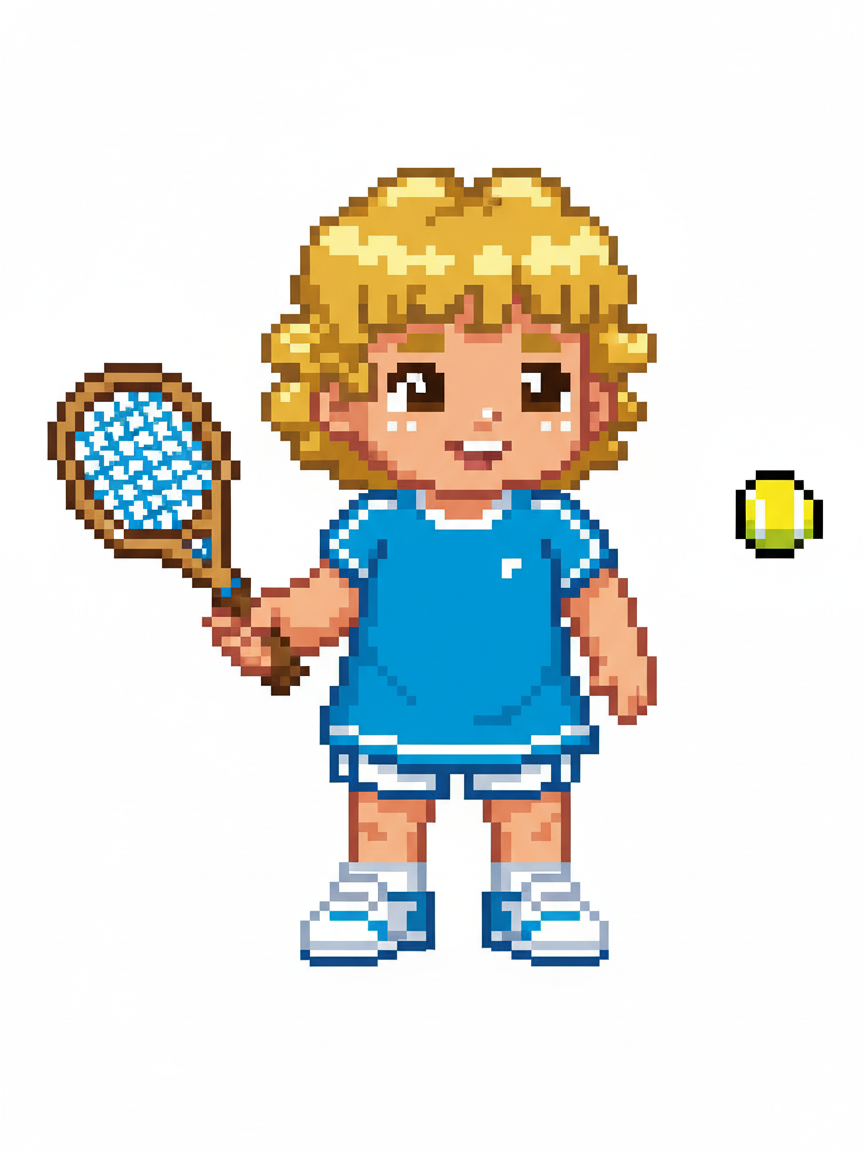 Julia the Tiny Tennis Star - Pixel Art