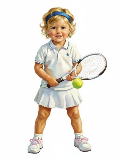 Julia's Tennis Adventure 🎾 - Impressionist Painting