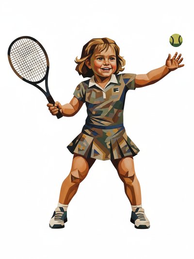 Julia's Tennis Adventure 🎾 - Cubist Painting