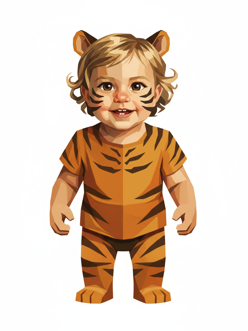 Julia the Tigress - Cubist Painting