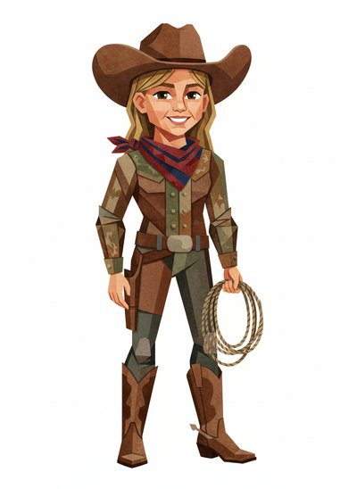 Mary's Cowboy Adventure 🤠 - Cubist Painting