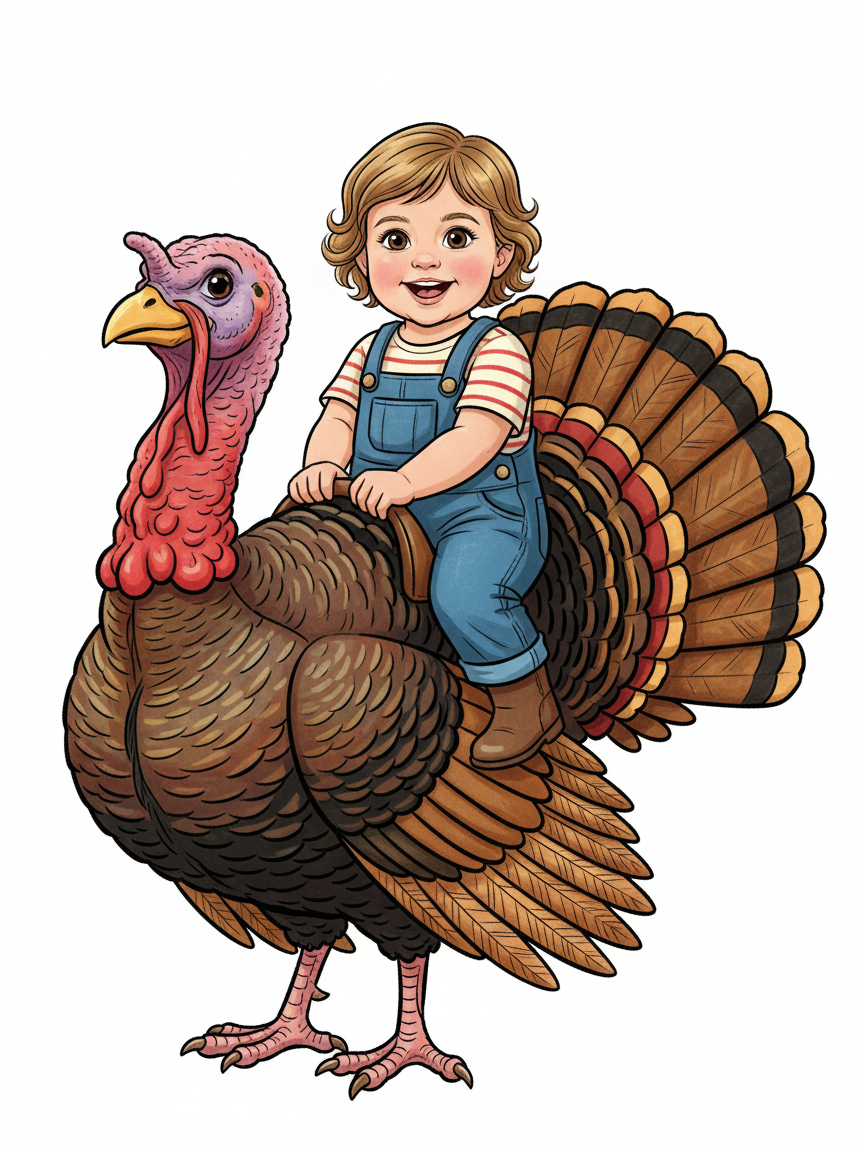 Turkey Julia - Classic Coloring Book