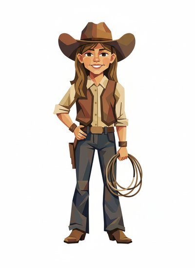 Mary's Cowgirl Adventure 🌵 - Cubist Painting