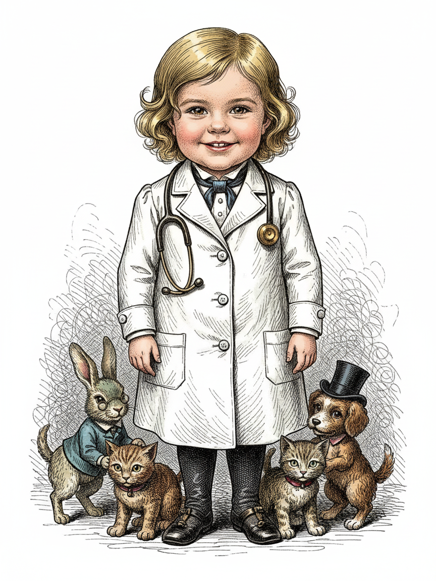 Julia the Tiny Vet - Victorian Illustration