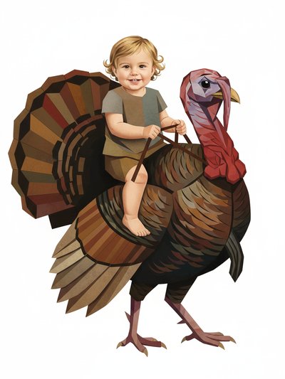 Julia's Turkey Adventure 🦃 - Cubist Painting