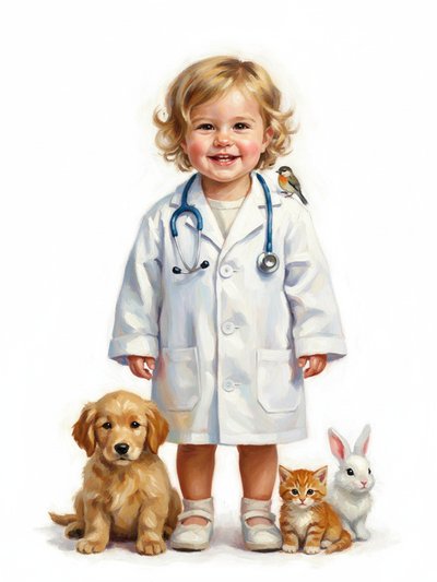 Our Little Vet Julia 🐾 - Impressionist Painting