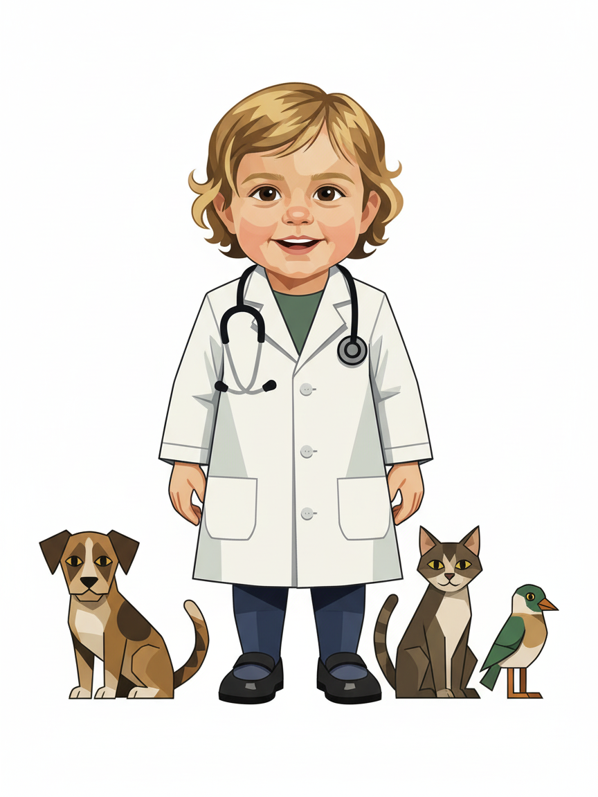 Julia the Tiny Vet - Cubist Painting
