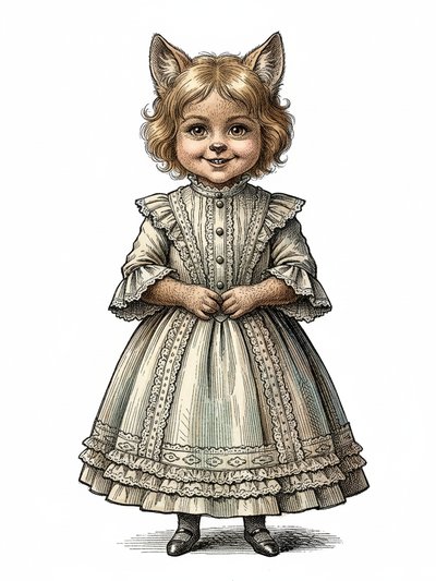 Our Little Werewolf Julia 🌕 - Victorian Illustration