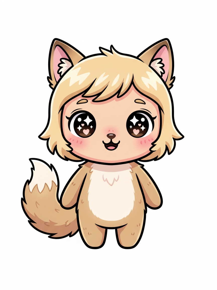 Julia the Playful Wolf - Kawaii Cute