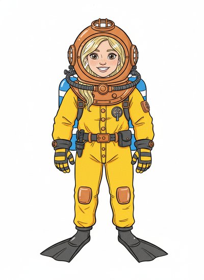 Mary's Dive into Adventure 🌊 - Classic Coloring Book