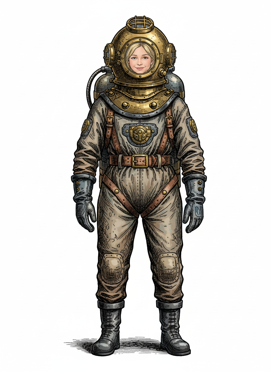 Mary the Ocean Explorer - Victorian Illustration