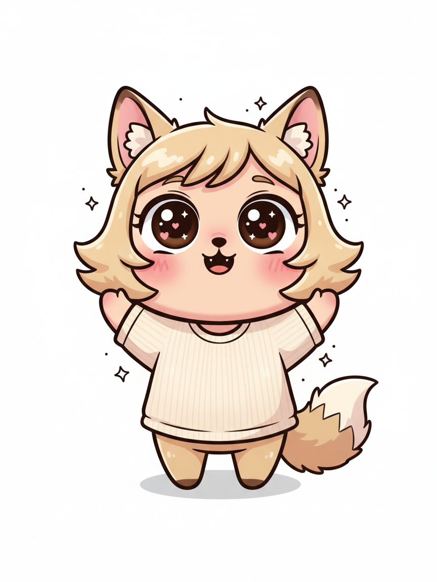 Julia the Playful Wolf - Kawaii Cute