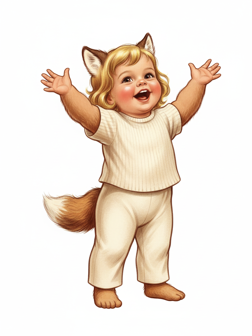 Julia the Playful Wolf - Vintage Storybook