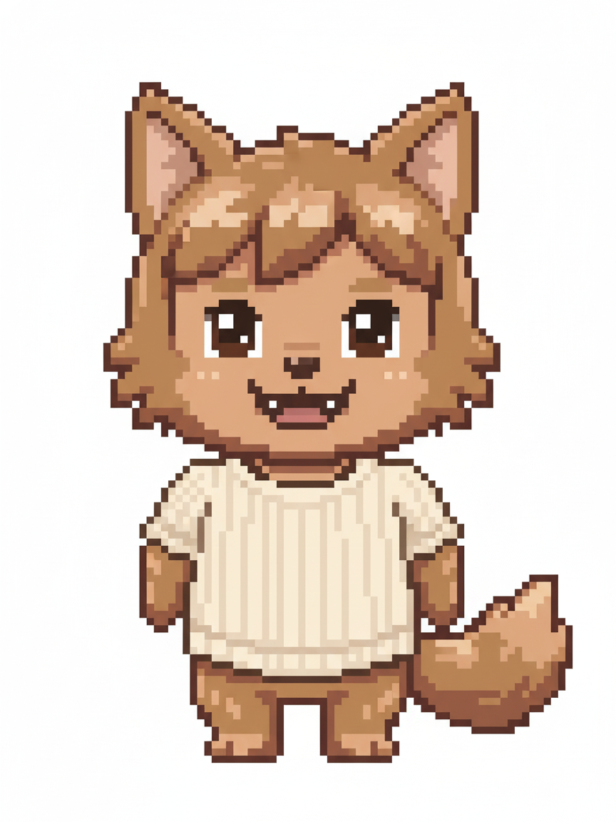 Julia the Playful Wolf - Pixel Art