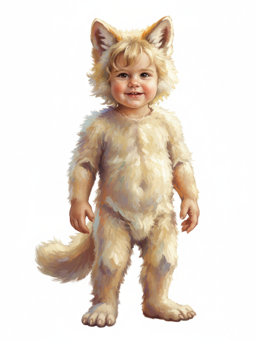 Julia the Playful Wolf - Impressionist Painting