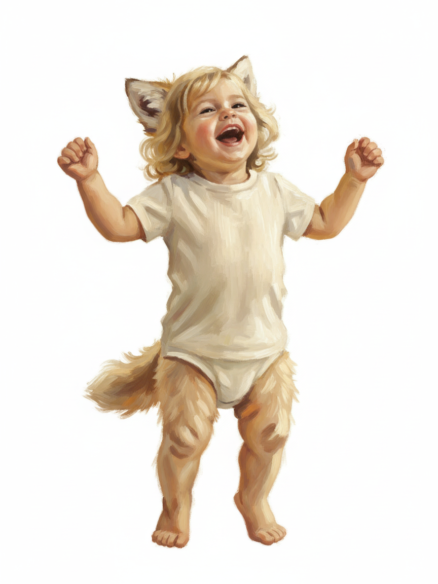 Julia the Playful Wolf - Impressionist Painting