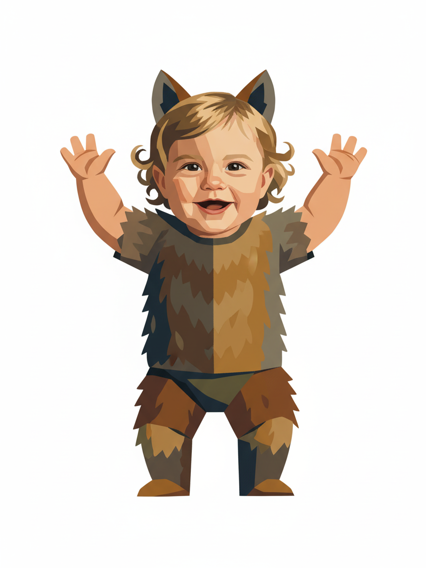 Julia the Playful Wolf - Cubist Painting