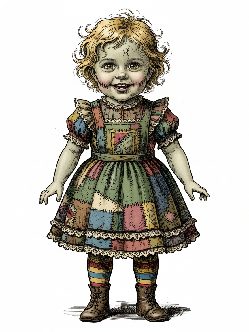Julia the Zombaby - Victorian Illustration