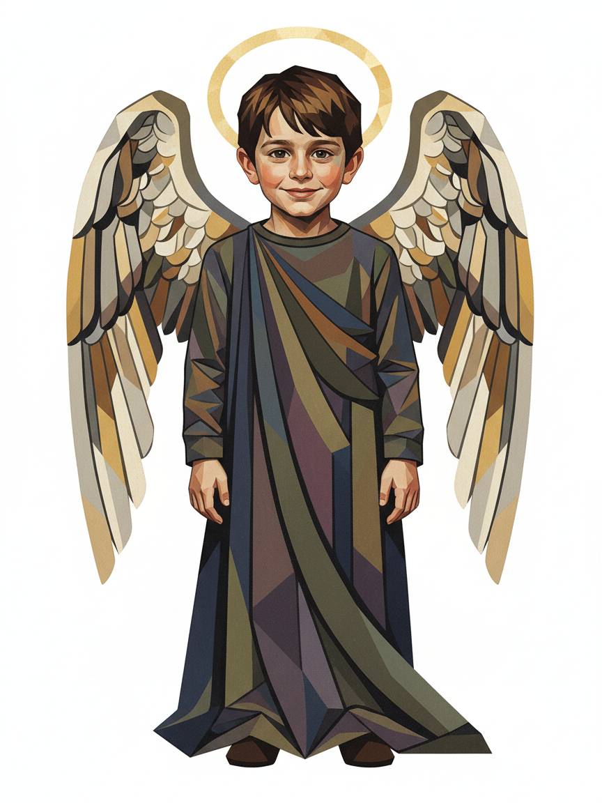 Georges the Guardian Angel - Cubist Painting