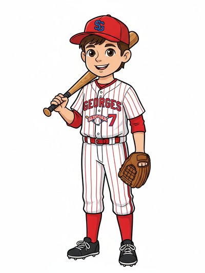 Georges' Baseball Dreams ⚾️ - Classic Coloring Book