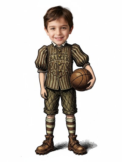 Georges' Basketball Dreams 🏀 - Victorian Illustration