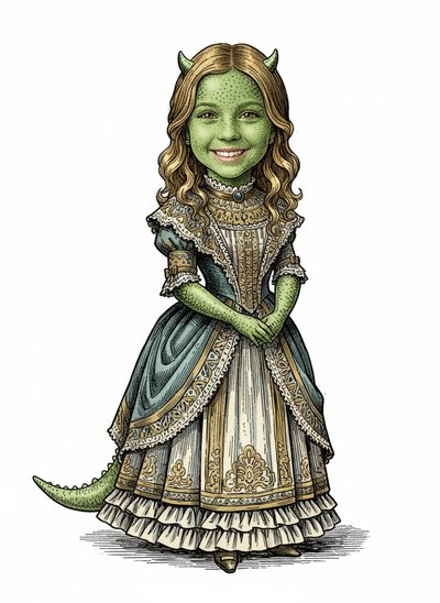 Mary's Dino Adventure 🦖 - Victorian Illustration