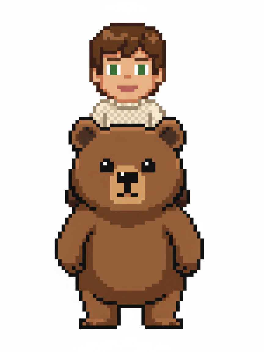 Georges the Bear Rider - Pixel Art