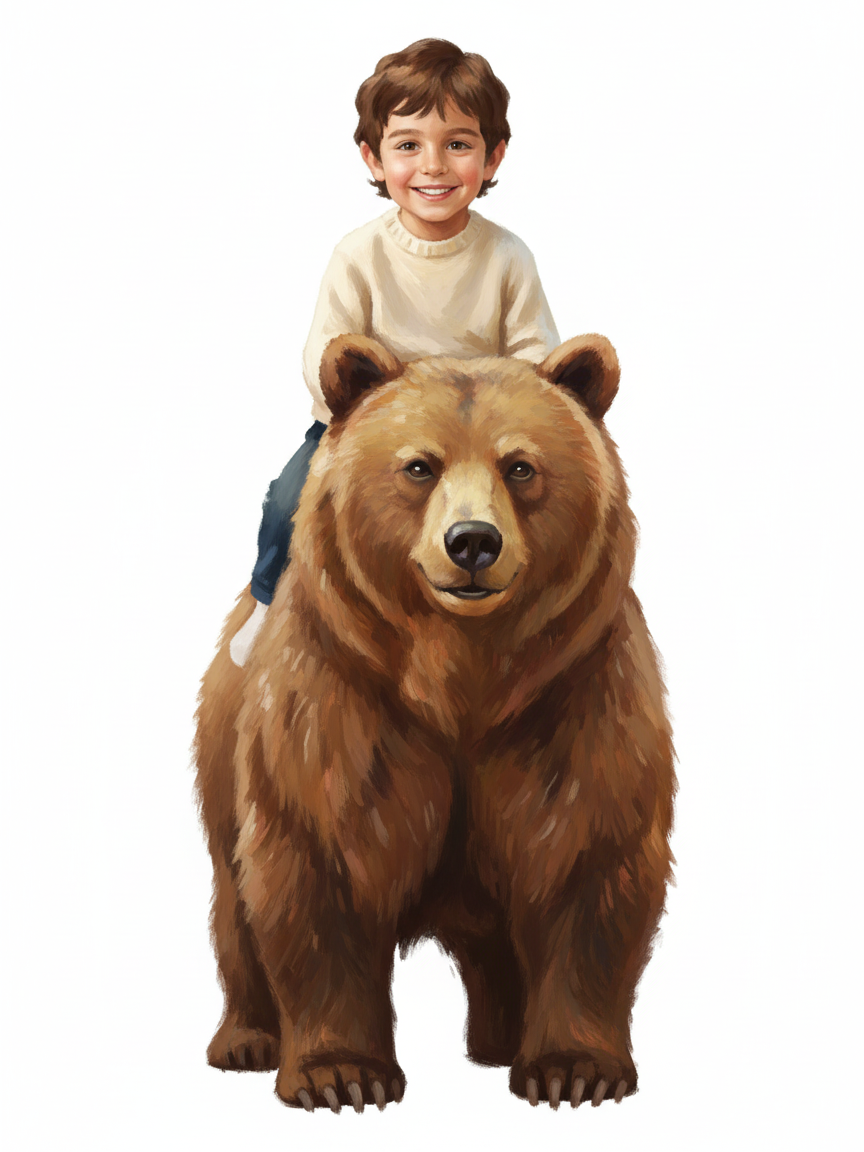 Georges the Bear Rider - Impressionist Painting