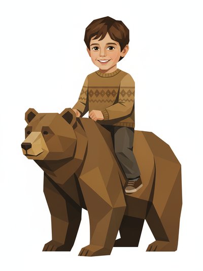 Georges' Bear Adventure 🐻 - Cubist Painting