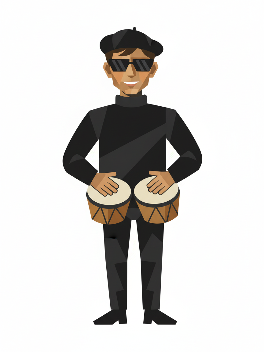 Georges the Beatnik Poet - Cubist Painting