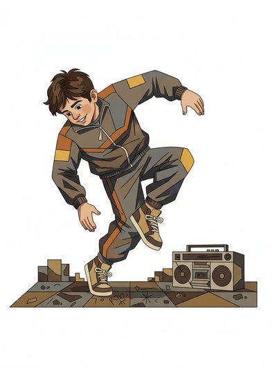 Georges' Breakdancing Adventure 💃 - Cubist Painting