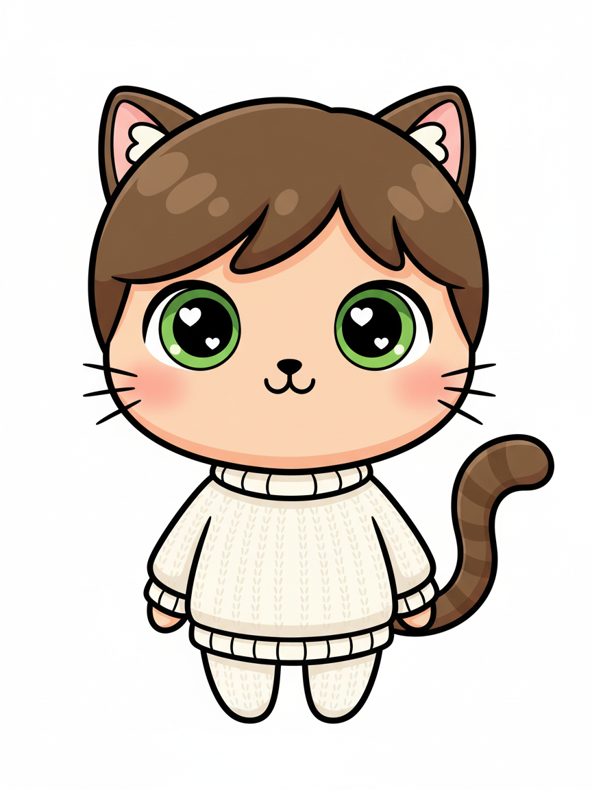 Georges the Playful Cat - Kawaii Cute