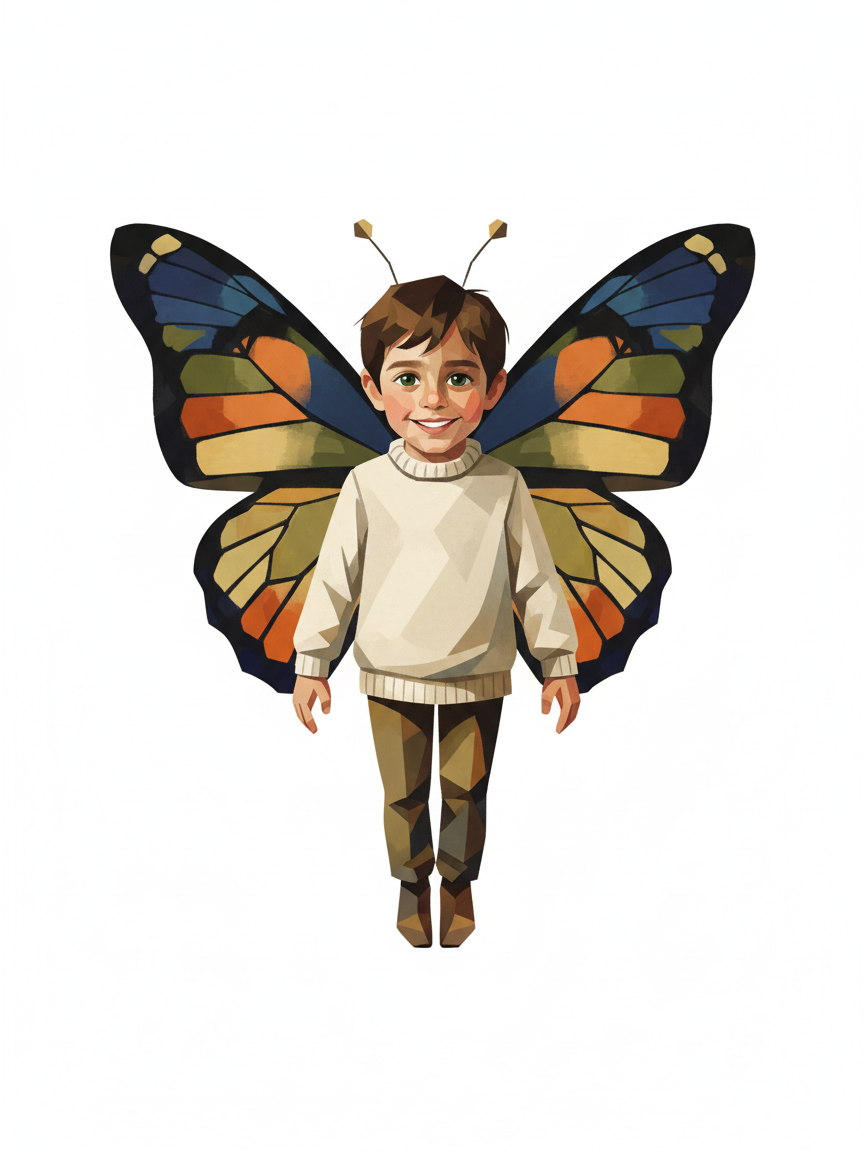 Georges the Flutterfly - Cubist Painting