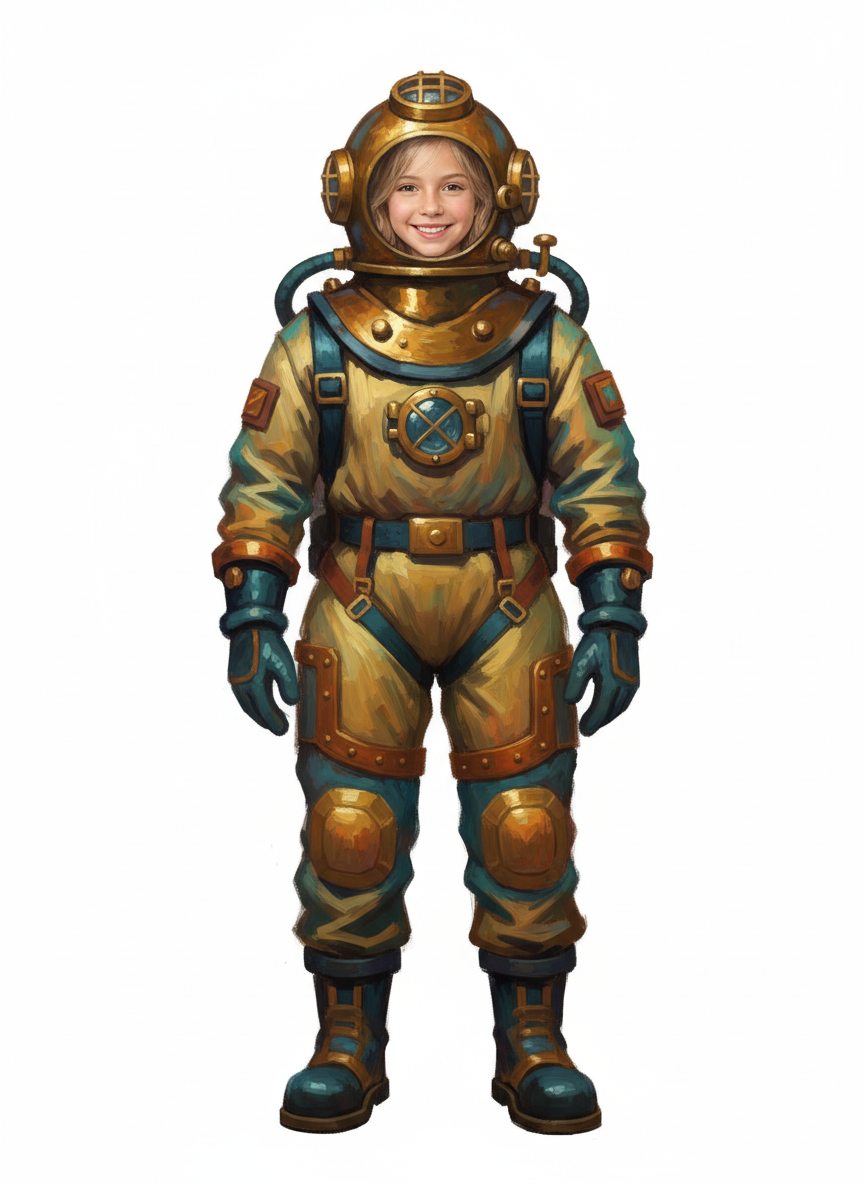 Mary the Ocean Explorer - Impressionist Painting