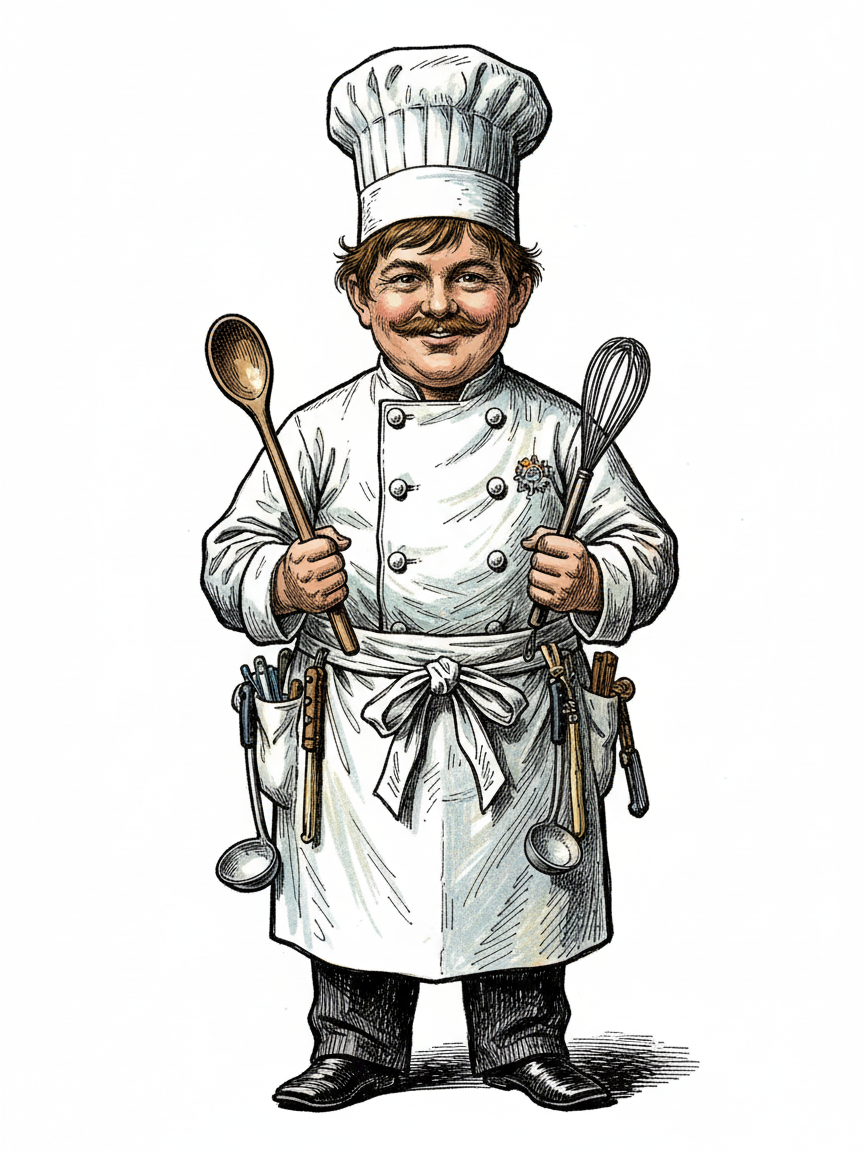 Chef Georges - Victorian Illustration