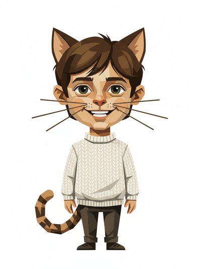 Georges' Whiskered Wonders - Cubist Painting