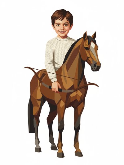 Georges' Magical Centaur Adventure - Cubist Painting