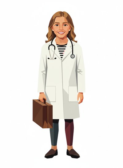 Doctor Mary in Action 🩺 - Cubist Painting