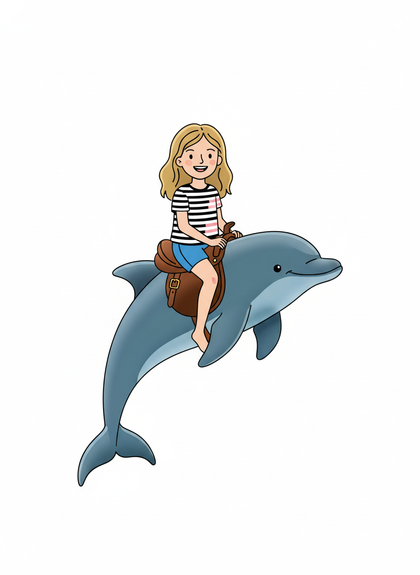Mary the Dolphin Rider - Minimalist