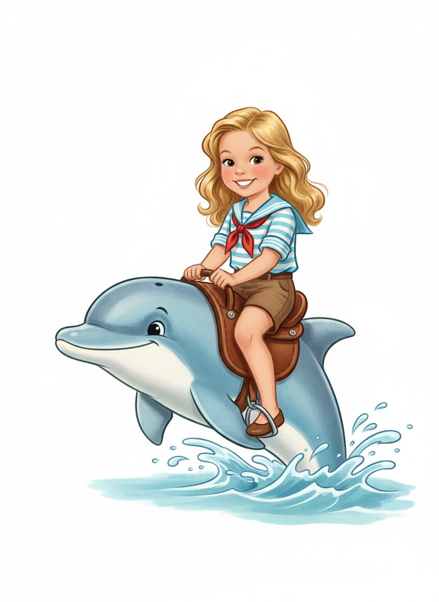 Mary the Dolphin Rider - Vintage Storybook