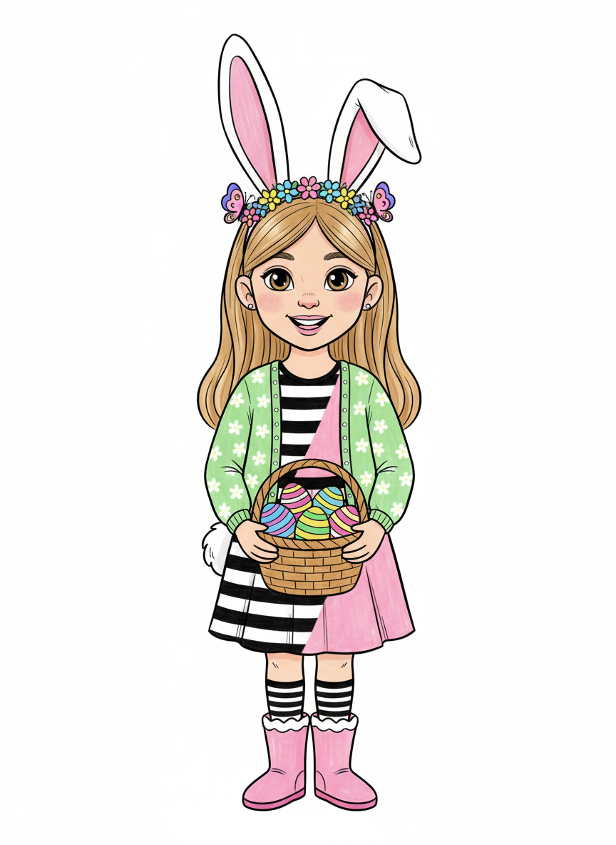 Mary the Easter Bunny - Classic Coloring Book