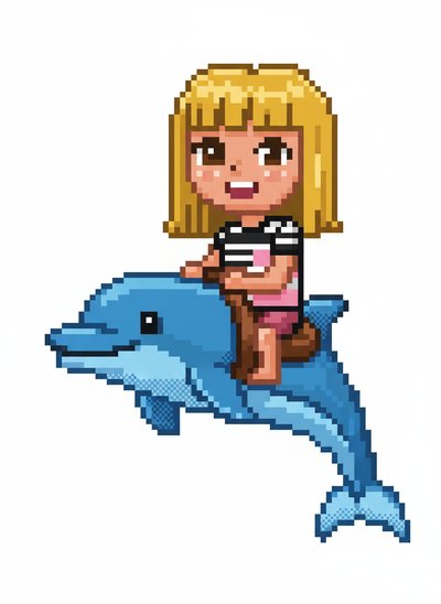 Mary's Dolphin Adventure 🐬 - Pixel Art