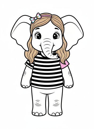 Mary's Elephant Adventure 🐘 - Classic Coloring Book