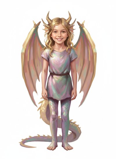 Mary's Dragon Adventure 🐉 - Impressionist Painting