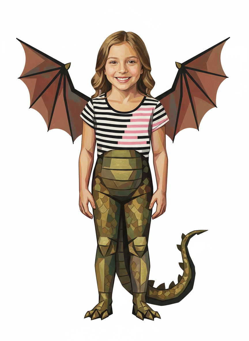 Mary the Dragon - Cubist Painting