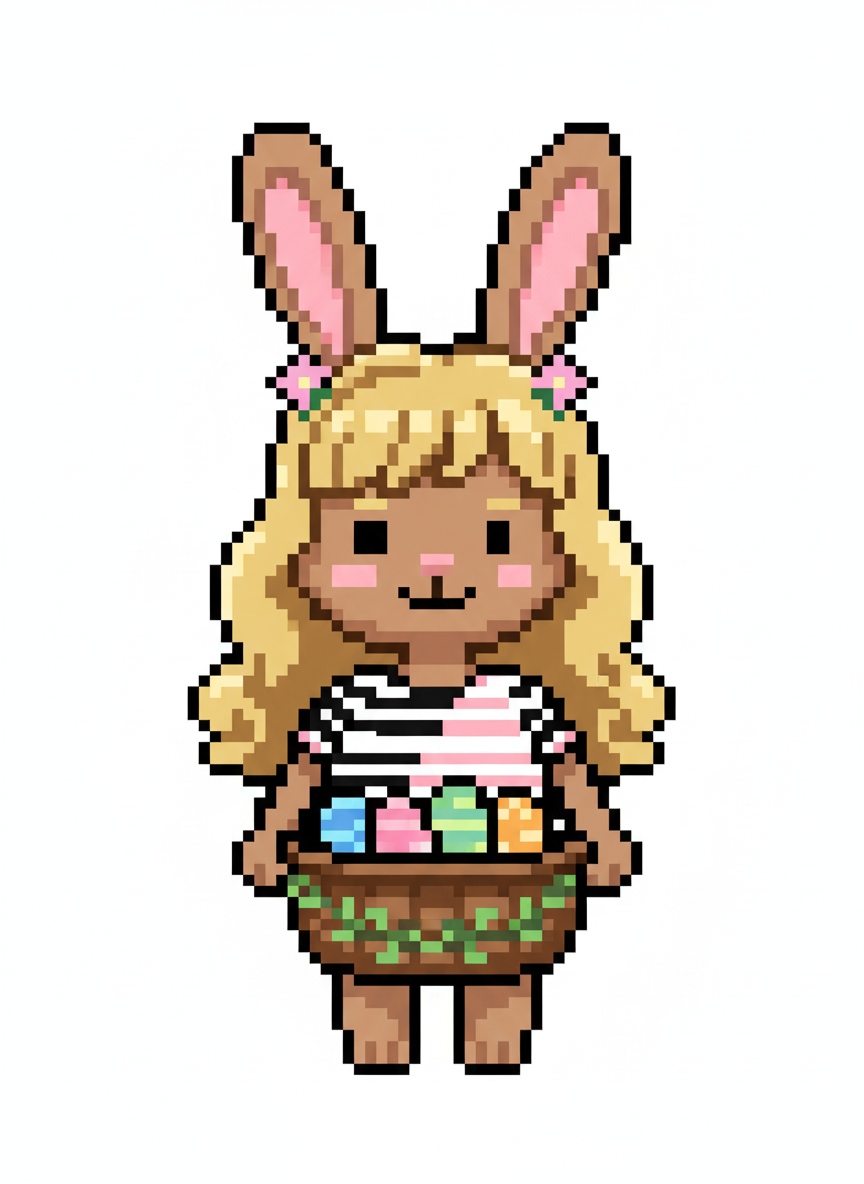 Mary the Easter Bunny - Pixel Art