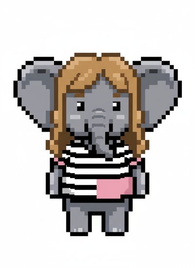 Mary's Elephant Adventure 🐘 - Pixel Art
