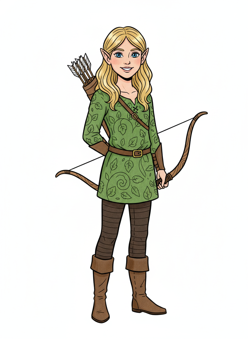Mary the Woodland Elf - Classic Coloring Book